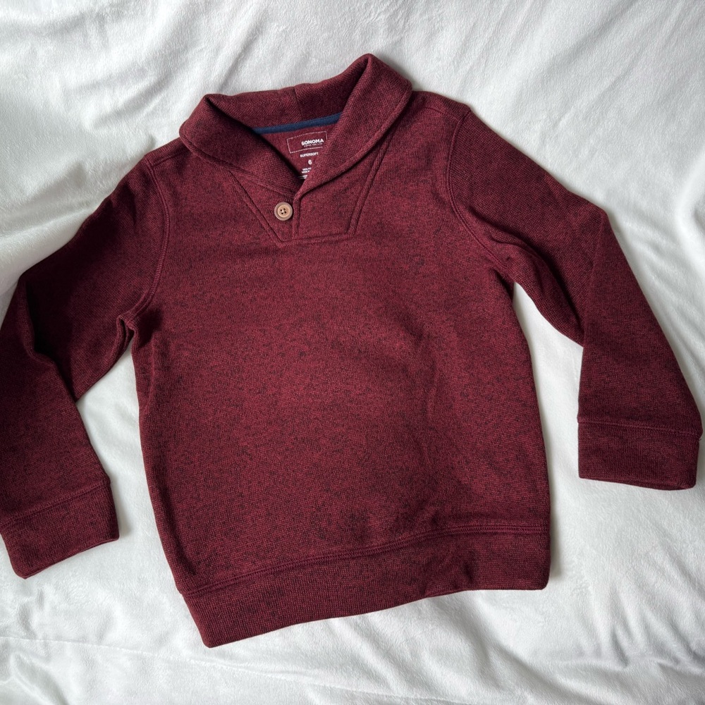 Sonoma maroon Supersoft Sweater boys size 6 dress or casual